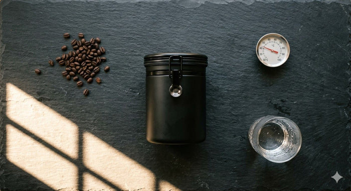 Gigawatt Coffee bags stored properly on a kitchen counter away from heat and light