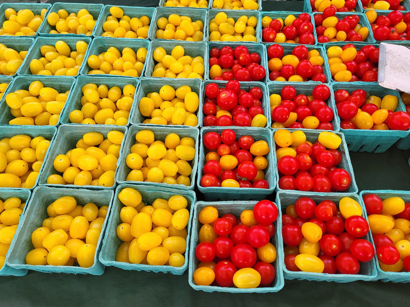 Yellow and red tomatoes from Bothwell Farms at the Frankfort Farmers Market