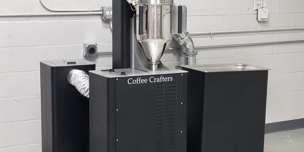 Gigawatt's Artisan X-e fluid bed air roaster in the Bensenville roastery