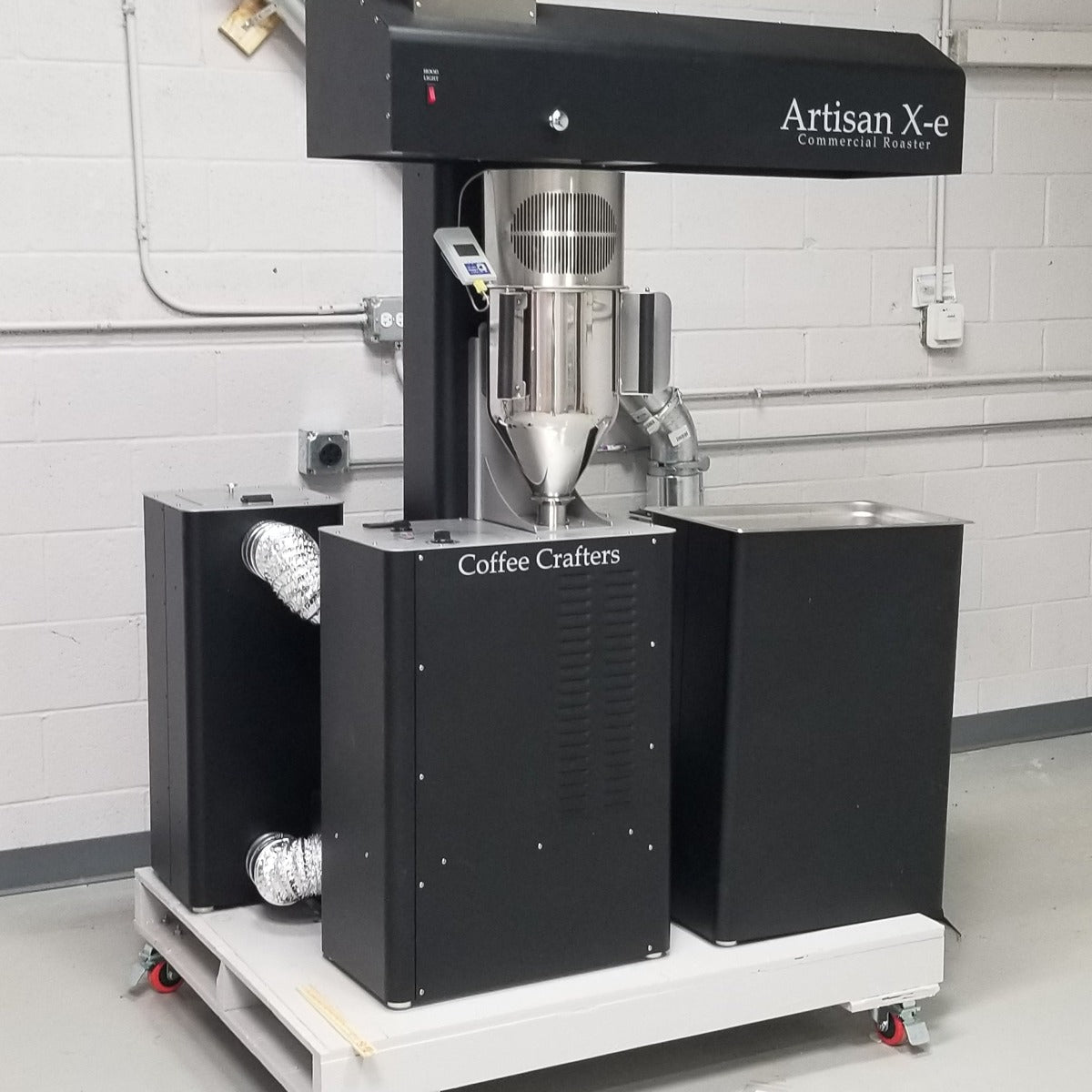 Gigawatt's Artisan X-e fluid bed air roaster in the Bensenville roastery