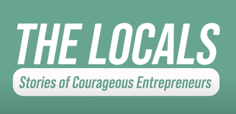 The Locals logo with tagline "Stories of Courageous Entrepreneurs" on green background