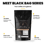 Gigawatt Black Bag Series at a glance: limited edition rotating single origin release, 10 oz bag