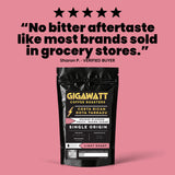 Gigawatt Coffee Costa Rican Tarrazu five star customer review: No bitter aftertaste like most brands sold in grocery stores
