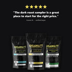Five-star review of the Gigawatt Dark Roast Coffee Sampler: a great place to start for the right price