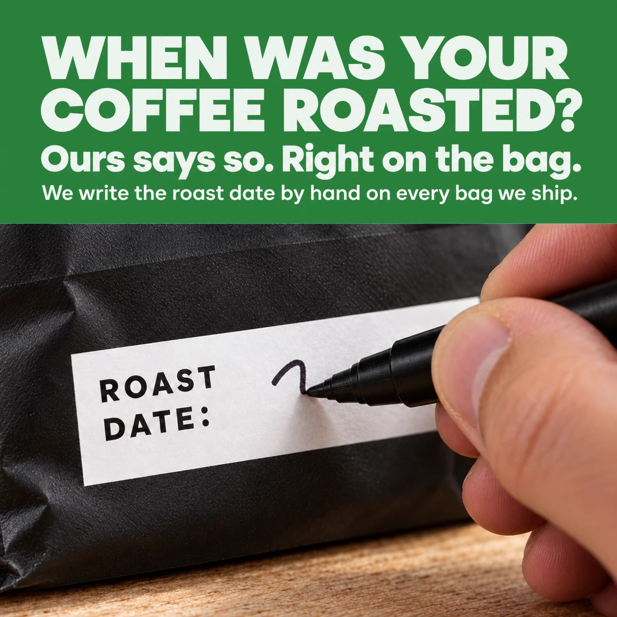 Gigawatt Coffee Honduran Dark Roast - we write the roast date by hand on every bag we ship, so you never guess how long it sat on a shelf.