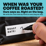 Gigawatt Coffee Kite and Key Blend - we write the roast date by hand on every bag we ship, so you never guess how long it sat on a shelf.