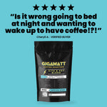 Verified five-star customer review of Gigawatt Kite and Key Blend, shown with the 10 oz bag