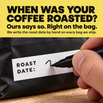 Gigawatt Coffee Live Wire Espresso Blend - we write the roast date by hand on every bag we ship, so you never guess how long it sat on a shelf.