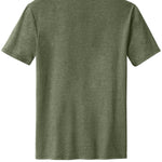 Back view of Gigawatt Coffee logo tee in Heathered Olive with no print, cotton/poly blend fabric