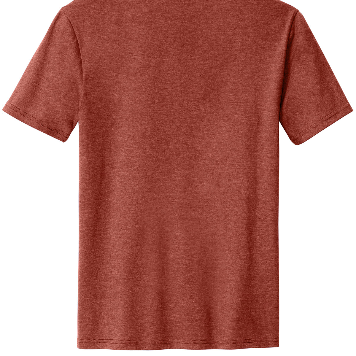 Back view of Gigawatt Coffee logo tee in Heathered Russet with no print, cotton/poly blend fabric