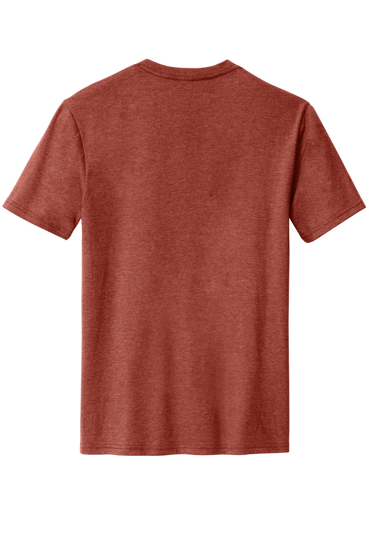 Back view of Gigawatt Coffee logo tee in Heathered Russet with no print, cotton/poly blend fabric