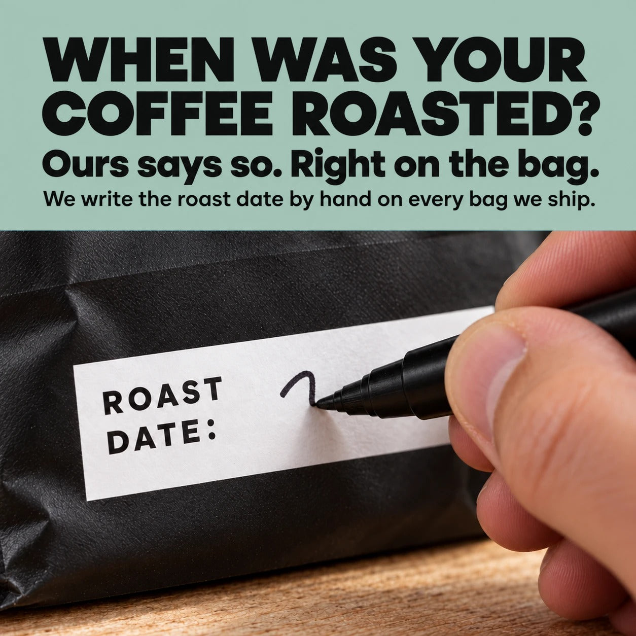 Gigawatt Coffee Sigri Estate Peaberry - we write the roast date by hand on every bag we ship, so you never guess how long it sat on a shelf.