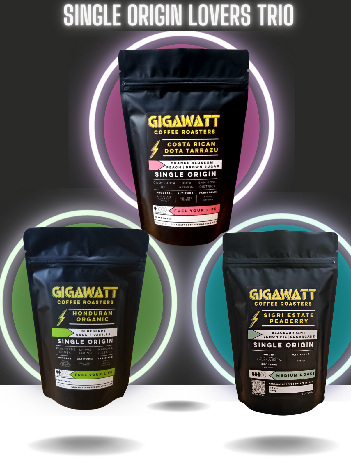 Single Origin Coffee Sampler Gigawatt Coffee Roasters