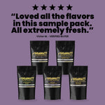 Verified five-star customer review of the Gigawatt Single Origin Coffee Sampler Pack, five 3 oz bags