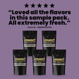 Verified five-star customer review of the Gigawatt Single Origin Coffee Sampler Pack, five 3 oz bags