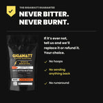 Gigawatt Coffee Static Resistor Decaf guarantee - never bitter, never burnt. No hoops, no sending anything back, no runaround.