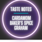 Taste notes of Gigawatt Indian Malabar Coffee, Monsooned, Cardamom, Baker's Spice, Graham.