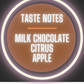 Taste notes of Gigawatt Luminosity Breakfast Blend Coffee, milk chocolate, citrus, apple.