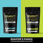 Two Gigawatt coffee bags for the Roaster's Choice gift subscription, a blend and a single origin