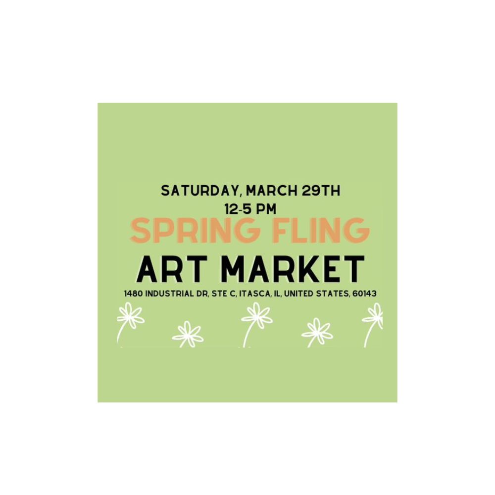 Spring Fling Art Market at Church Street Brewing in Itasca, IL on March 29, 2025. Local artists, handmade goods, and a vibrant brewery atmosphere.